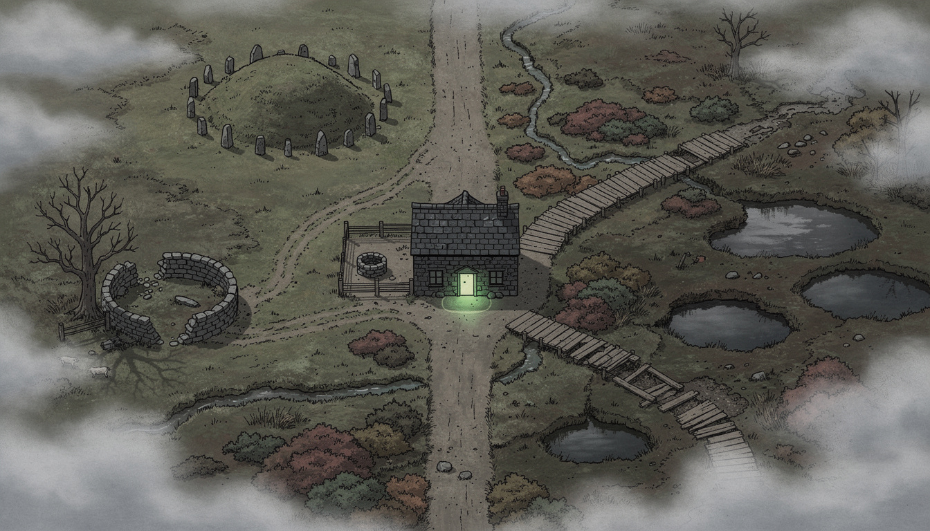 Map: The Moor Road and the Last Lantern